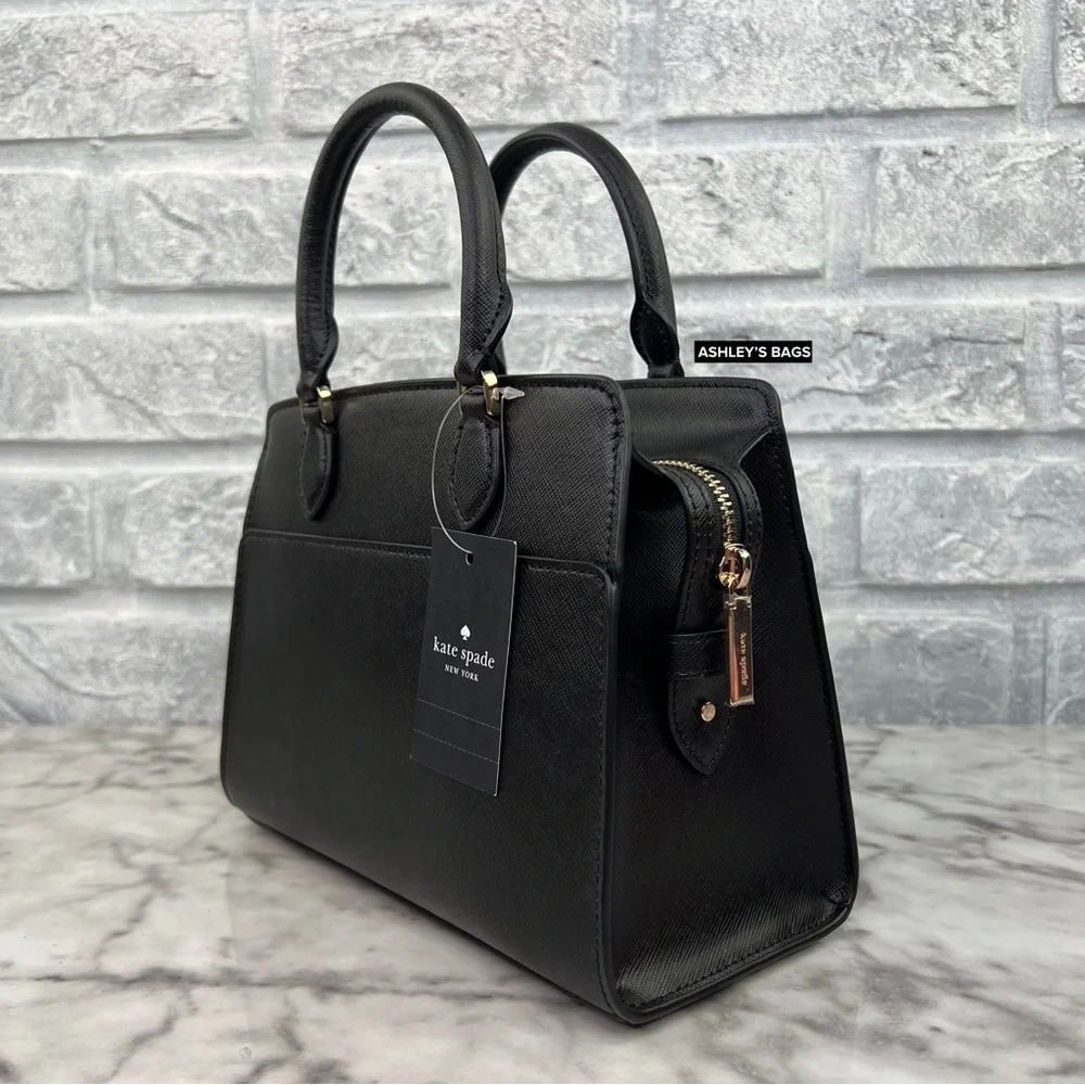 Kate Spade Madison Small Satchel Crossbody In Black